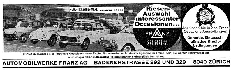 Franz AG Werbung 1967